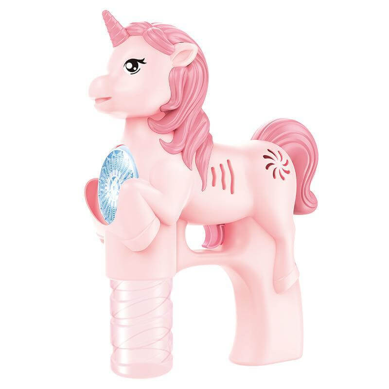 15-Hole Unicorn Bubble Gun Machine One Button Bubbling Kids Toy Blaster-Biu Blaster-pink-Uenel