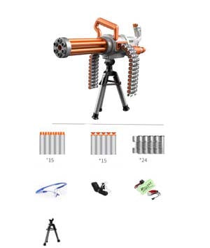 WY Gatling Brushless Electric Auto Foam Blaster-Biu Blaster-orange-Uenel