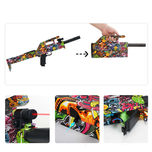 FMG-9 Graffiti Electric Foldable Splat Ball Blaster Gel Launcher-Biu Blaster-Uenel