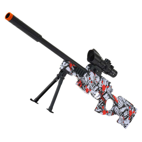 Electric Hopper-Fed Skull AWM Automatic Gel Blaster