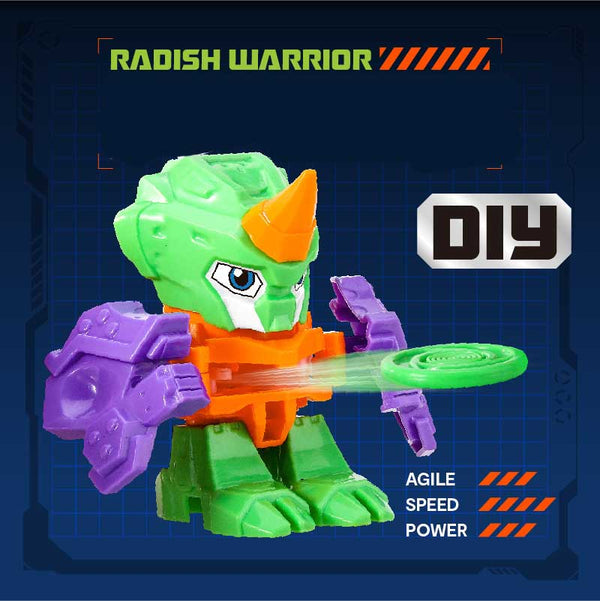 Radish Warrior DIY Flying Disc Blaster Kids Toy