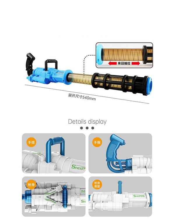 Gatling Air Pump Manual Dart Blaster Foam Ball Gun 2in1