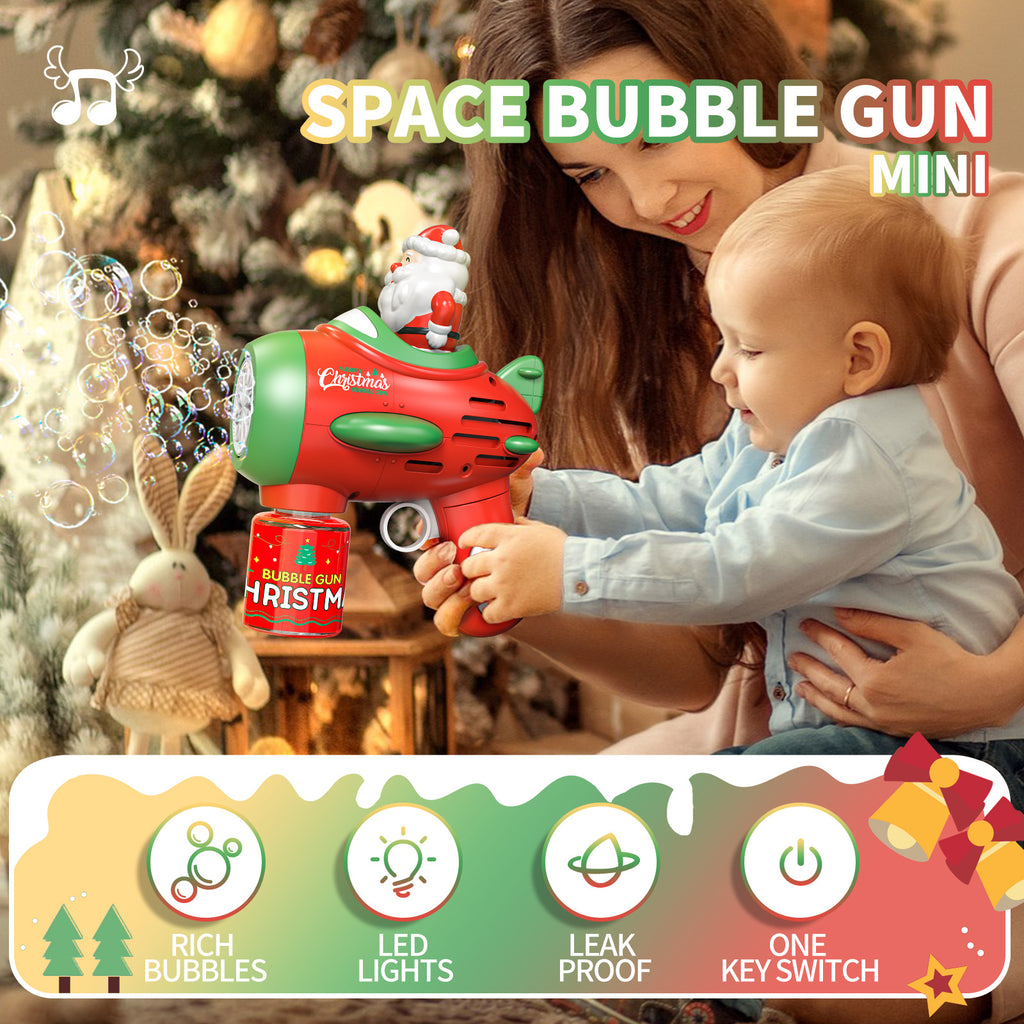 Bubble Machine 2 Pack Mini Bubble Gun for Toddlers,40 Holes Bubble Maker  Blower Toys with Lights,4000+ Bubbles Per Minute Bubble Toys for Boys Girls