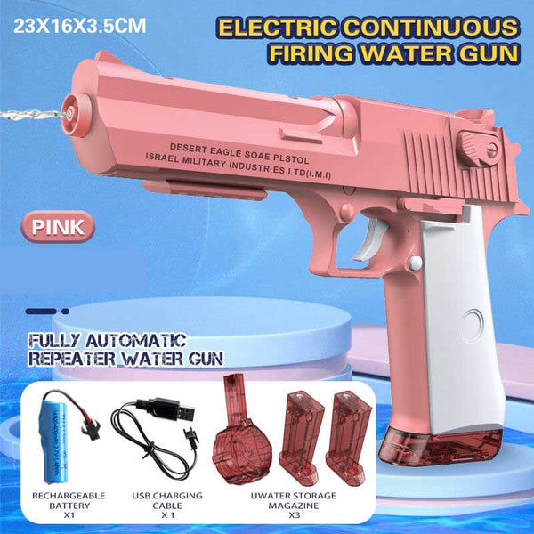 Desert Eagle Fully Automatic Electric Water Gun with Magazine-Biu Blaster-pink-Uenel