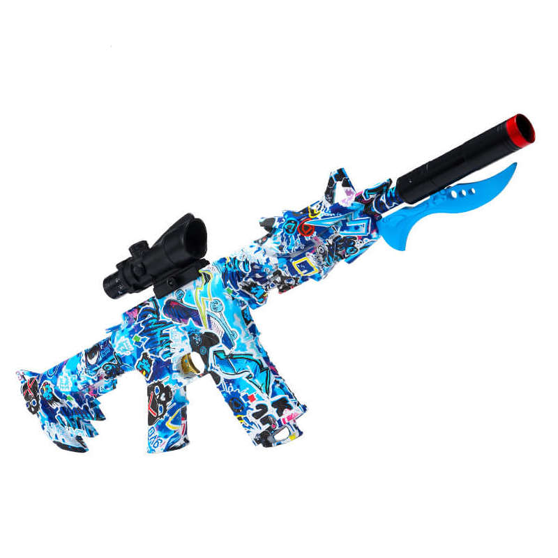M416 Assault Electric Graffiti Splatter Ball Blaster-Biu Blaster-blue-Uenel