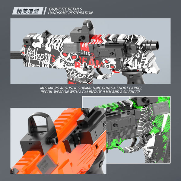 MP9 Electric Full Auto EVA Foam Dart Blaster SMG Toy-Biu Blaster-Uenel