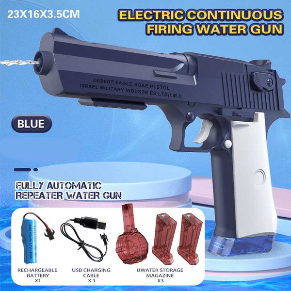 Desert Eagle Fully Automatic Electric Water Gun with Magazine-Biu Blaster-blue-Uenel