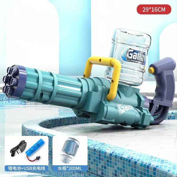High Pressure Large Capacity Electric Gatling Water Splash Squirt Gun-Biu Blaster-blue-Uenel