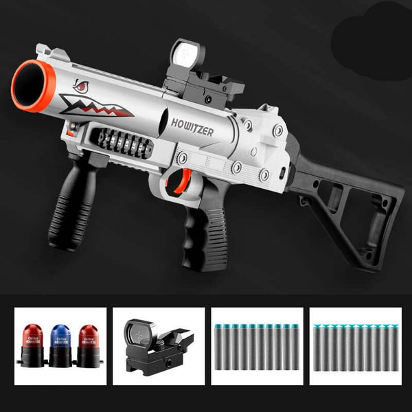 GL-06 Crazy Shark Triple Shot Manual Foam Blaster-Biu Blaster-white-Uenel