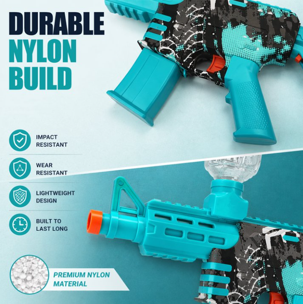 BIU BLASTER Electric Gel Ball Blaster Set for Ages 14+, Includes Rechargeable Battery, Goggles & 20,000 Gel Beads