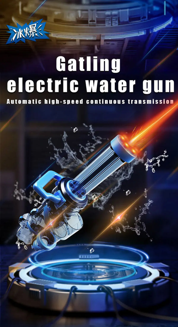 Ice Blast Gatling electric continuous discharge large capacity water gun water fight high appearance level automatic black technology water gun