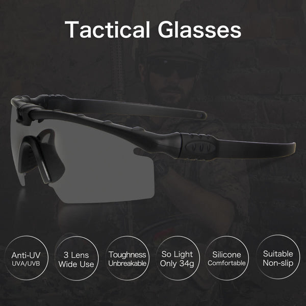 BALLISTIC 3.0 Protection Paintball Shooting Safety Glasses Tactical MTB Cycling Polarized Sunglasses-Biu Blaster-Uenel