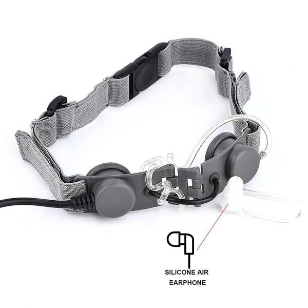 Wadsn Tactical Throat Mic Headset Neck Laryngeal with U94 PTT for Kenwood BaoFeng UV-5R UV-5X UV-82-Biu Blaster-Uenel