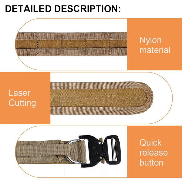 Tactical Quick Release Durable Double Layer Fighter Military Belt 2Inch-Biu Blaster-Uenel