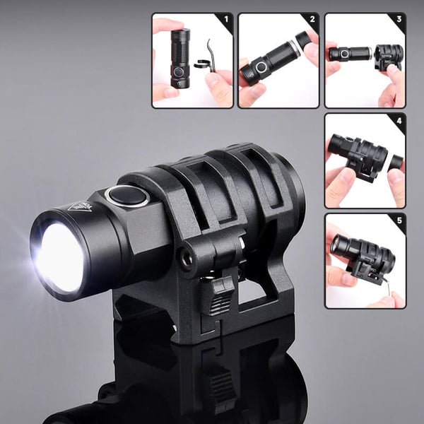 WADSN Tactical LED Strobe Telescopic Mini Airsoft Flashlight Helmet Scout Light-Biu Blaster-Uenel