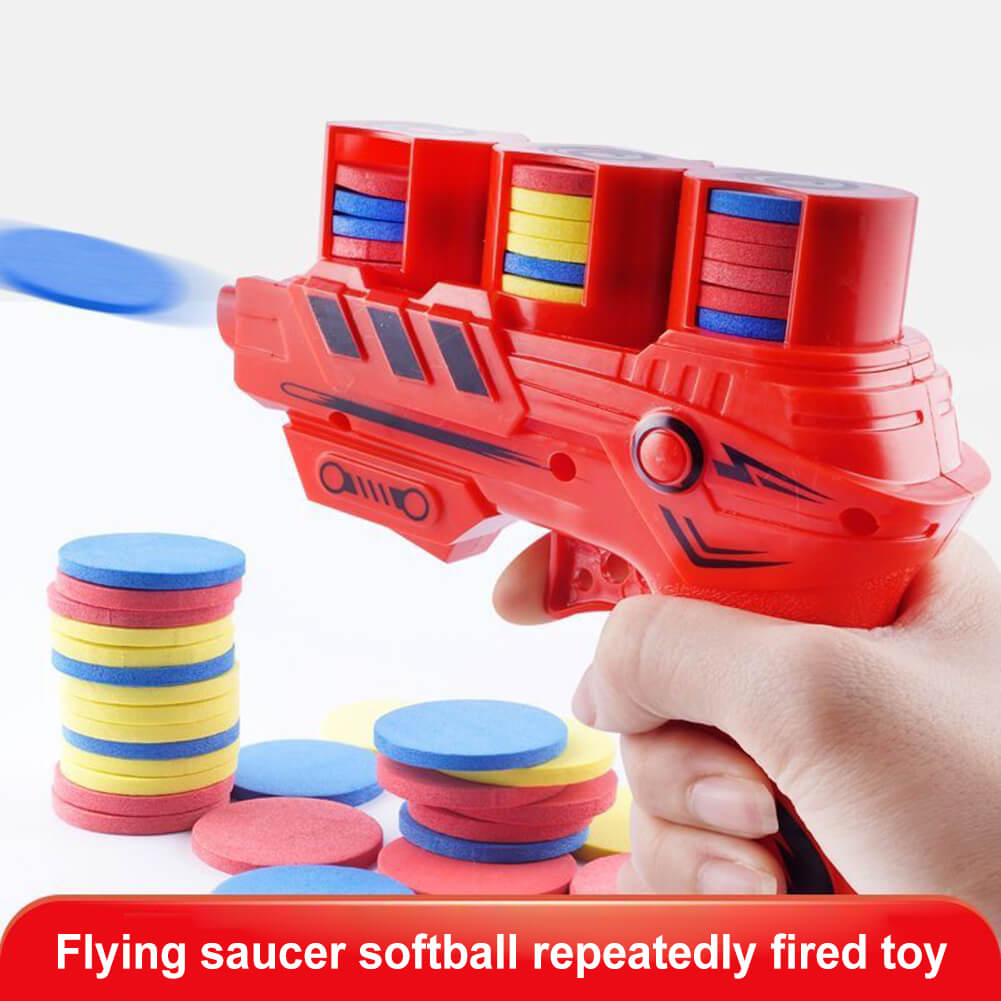 Flying Foam Disc Launcher Shooter Toy Gun Creative Design Kids Toys