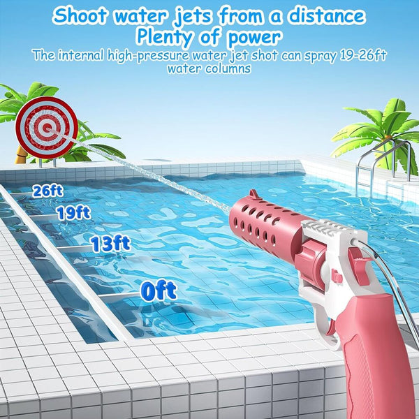 Electric Water blaster with Backpack 30 FT Range, Large Capacity, Pink, Summer Pool