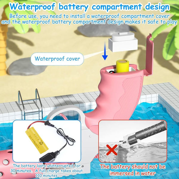 Electric Water blaster with Backpack 30 FT Range, Large Capacity, Pink, Summer Pool