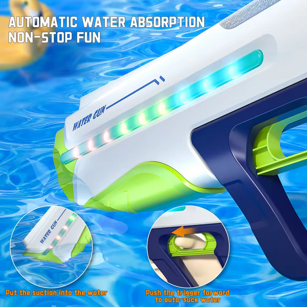 High Power Electric Water blaster - Auto Suction, 25-32Ft Range, Self-Filling, Green