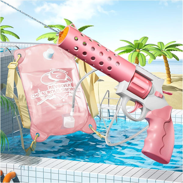 Electric Water blaster with Backpack 30 FT Range, Large Capacity, Pink, Summer Pool