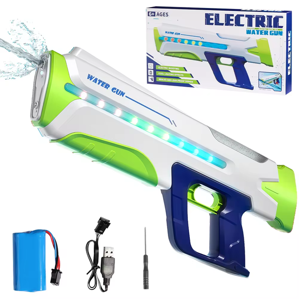 High Power Electric Water blaster - Auto Suction, 25-32Ft Range, Self-Filling, Green