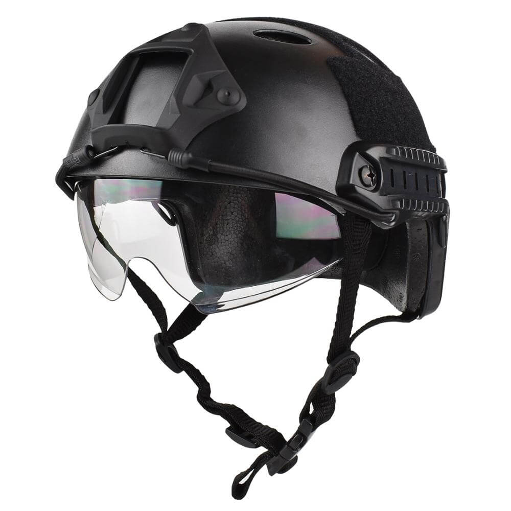 FAST Goggles Exercise Drill Tactical Lightweight Field Wargame Combat Helmet-Biu Blaster-black-Uenel