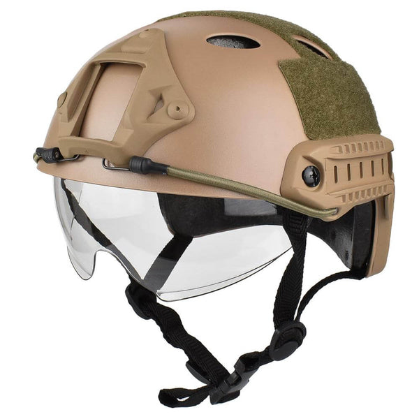 FAST Goggles Exercise Drill Tactical Lightweight Field Wargame Combat Helmet-Biu Blaster-khaki-Uenel