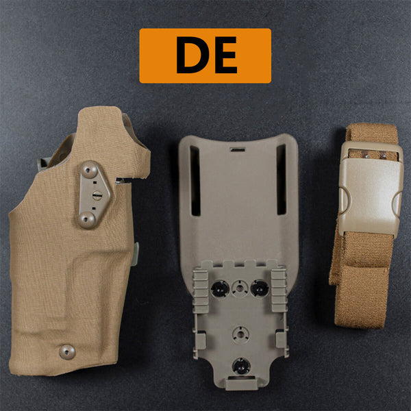 6354DO Tactical Universal Quick Release Pistol Holster For Glock with X300 X300U Flashlight-Biu Blaster-khaki-Uenel