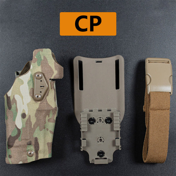 6354DO Tactical Universal Quick Release Pistol Holster For Glock with X300 X300U Flashlight-Biu Blaster-camoflage-Uenel