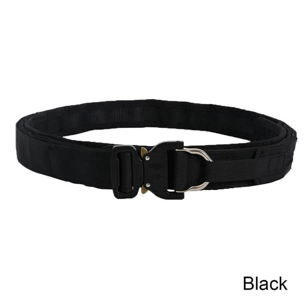 Tactical Quick Release Durable Double Layer Fighter Military Belt 2Inch-Biu Blaster-black-Uenel