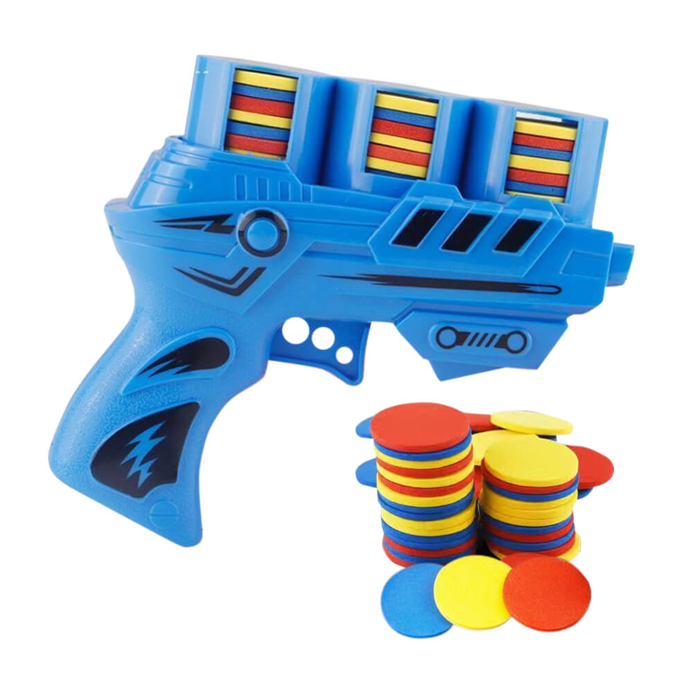 Flying Foam Disc Launcher Shooter Toy Gun Creative Design Kids Toys-Biu Blaster-blue-Uenel