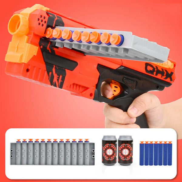 Horizontal Clip Fed Manual Foam Dart Blaster-foam blaster-Biu Blaster-red-Biu Blaster