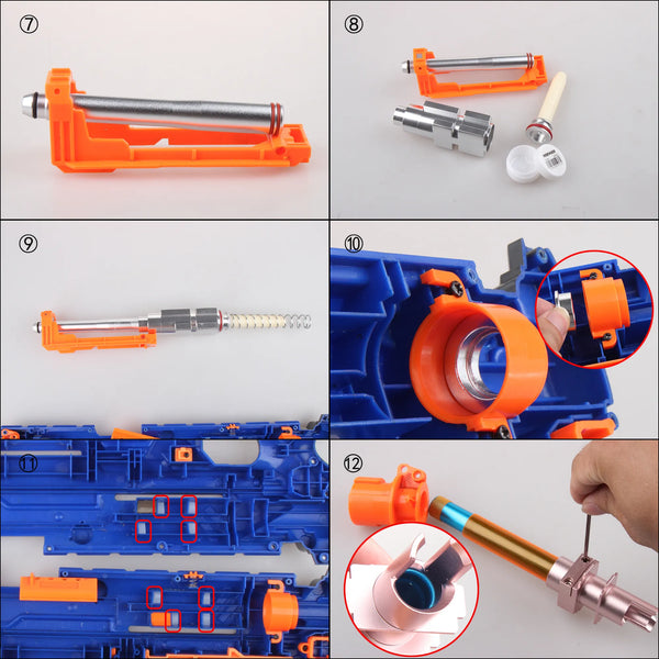 Worker Nerf CS-6 LongStrike 9KG Stefan Breech Bolt Plunger Kits-nerf mod-Biu Blaster- Biu Blaster