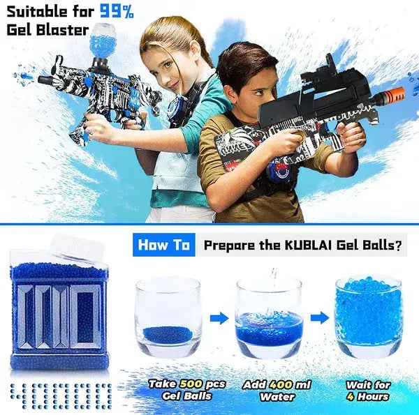 7-8mm 40000PCS Blue Water Balls Beads with 600ml Elastic Speedloader Bottle-Biu Blaster-Uenel