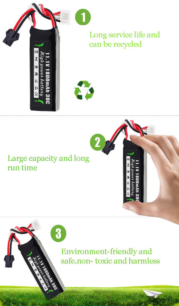 HJ 11.1V/7.4V 2000mAh 30C Lipo Battery-battery-Biu Blaster-Biu Blaster