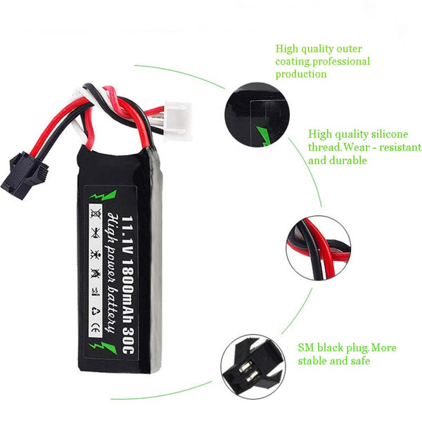 HJ 11.1V/7.4V 2000mAh 30C Lipo Battery-battery-Biu Blaster-Biu Blaster