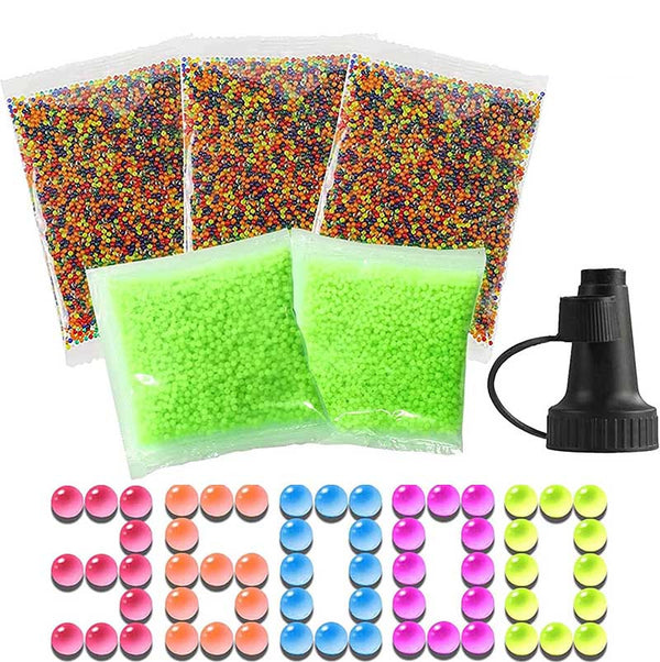 7-8mm Gel Ball Refill - 2* Glow in The Dark + 3* Mix Color + Funnel Tip (US Stock)-gel balls-Biu Blaster- Biu Blaster