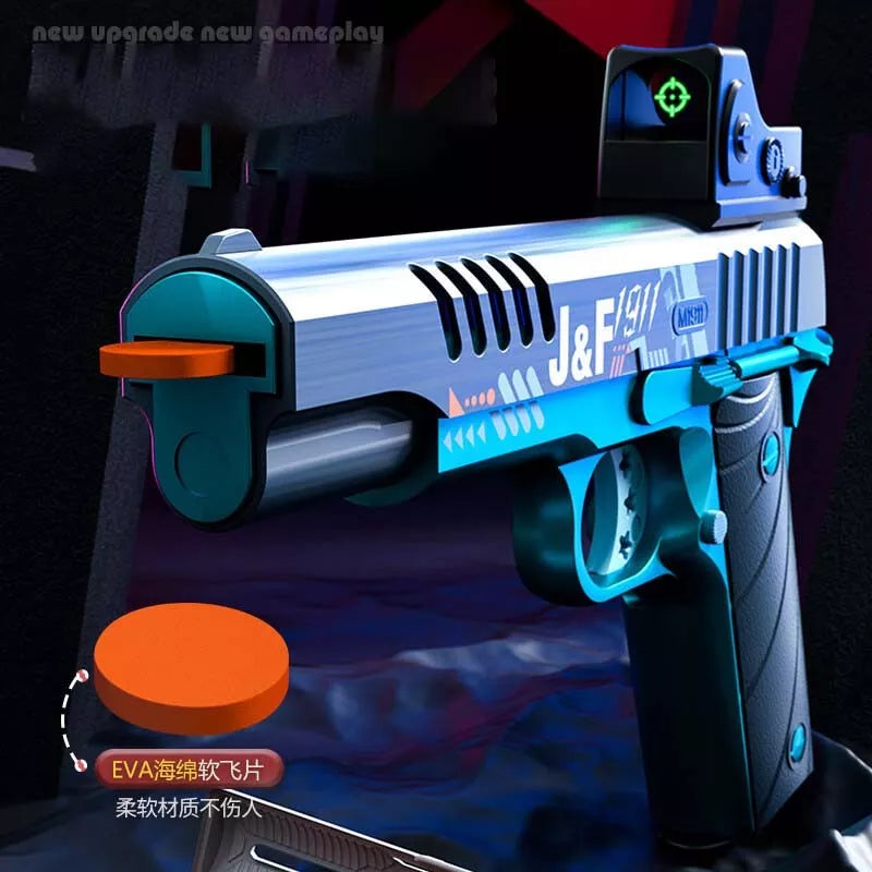 JF M1911 Electric Blowback Foam Disc Blaster Biu Blaster