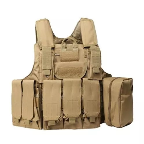 1000D Nylon Molle System Ghost Tactical Vest-玩具/游戏-Biu Blaster-Tan-Biu Blaster