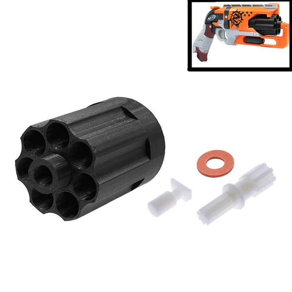 Zombie Strike Hammershot Blaster 8-Shot Upgrade Cylinder-nerf part-Biu Blaster-Black-Uenel