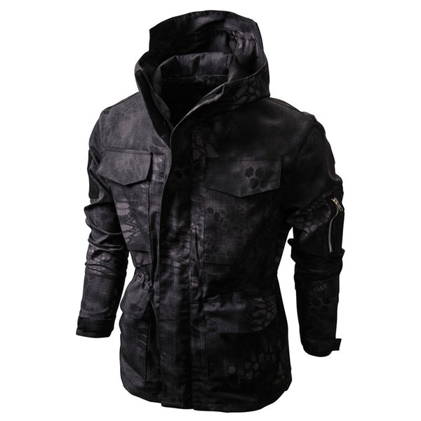 European and American Waterproof Camouflage Outdoor Blazer Multifunctional Hooded Jacket European Size Coat-clothing-Biu Blaster-black-m-Uenel