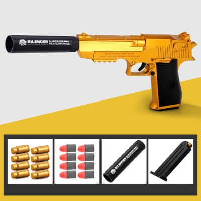 Desert Eagle Shell Ejecting Dart Blaster-foam blaster-Biu Blaster-gold-Biu Blaster