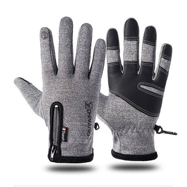 Outdoor Sport Gloves Waterproof / Windproof Riding Bicycle Motorcycle Skiing Climbing Touch Screen Gloves Telefingers-clothing-Biu Blaster-grey-M-Uenel