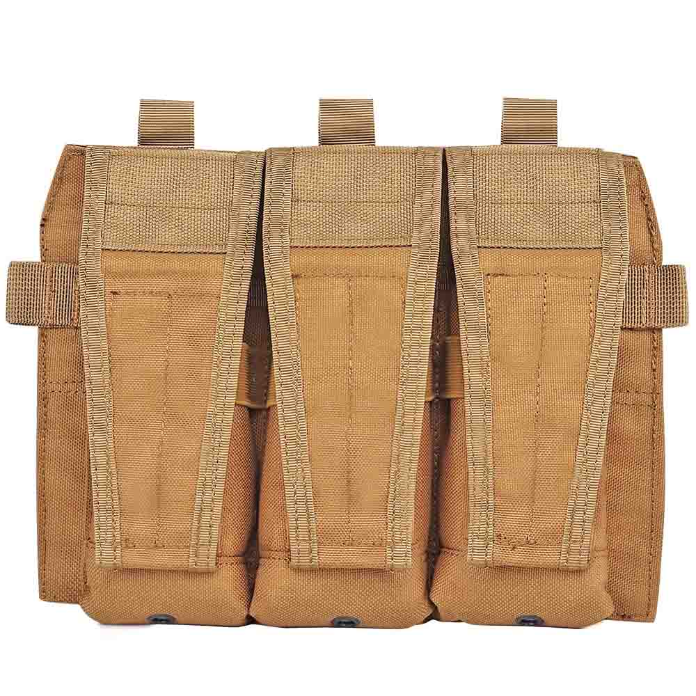Triple 5.56 Mag/Pistol Pouch Panel (5 plus 2) - Olive
