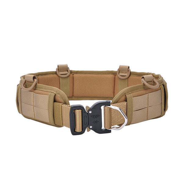 Military Tactical Belt Army Molle Battle Belt Outdoor Men CS Hunting Apparel Adjustable-clothing-Biu Blaster-khaki-Uenel