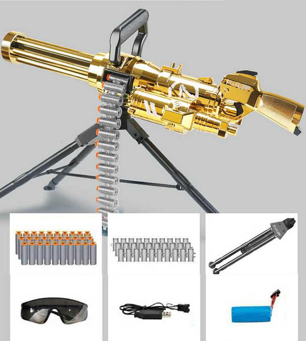 Lehui Electric Golden Gatling Minigun Dart Blaster-foam blaster-Biu Blaster-golden-Uenel