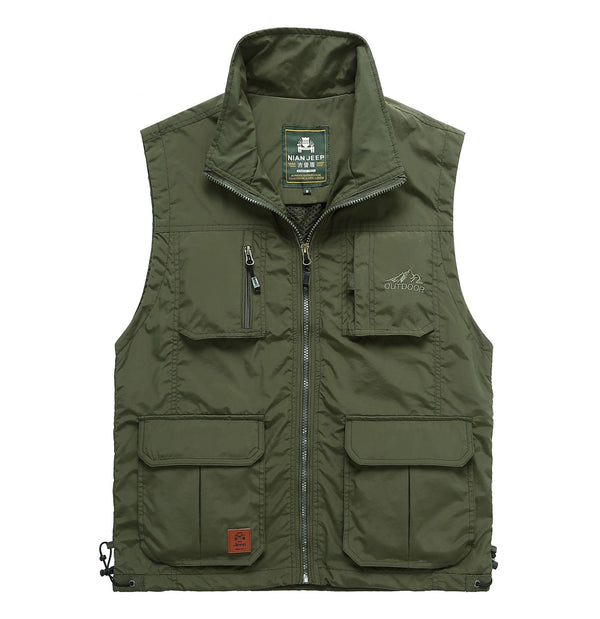 Outdoor Quick-drying Jacket Sleeveless Fishing Hunting Vest Multi-pocket Army Green 7838/7818 Down Vests-clothing-Biu Blaster-a-Uenel